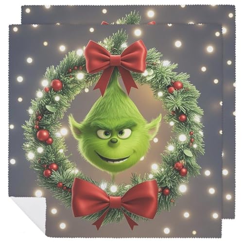 Stoffservietten, saugfähig, 2 Stück, waschbare Servietten, klassisch, Weihnachtsgenie, dekorative Stoffserviette, Tischzubehör für Partys, Hochzeiten, Cocktails Stoffservietten, saugfähig, 2 Stück, waschbare Servietten, klassisch, Weihnachtsgenie, dekorative Stoffserviette, Tischzubehör für Partys, Hochzeiten, Cocktails von FHECVBN