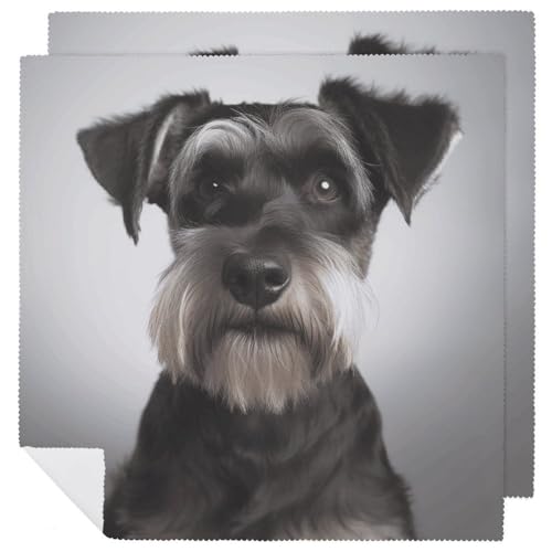 Stoffservietten, saugfähig, 2 Stück, waschbare Servietten, niedlicher Schnauzer, dekorative Stoffserviette, Tischzubehör für Partys, Hochzeiten, Cocktails Stoffservietten, saugfähig, 2 Stück, waschbare Servietten, niedlicher Schnauzer, dekorative Stoffserviette, Tischzubehör für Partys, Hochzeiten, Cocktails von FHECVBN