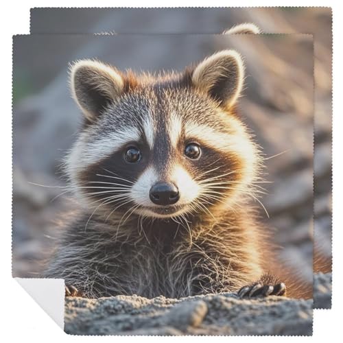 Stoffservietten, saugfähig, 2 Stück, waschbare Servietten, niedlicher Waschbär, dekorative Stoffserviette, Tischzubehör für Partys, Hochzeiten, Cocktails Stoffservietten, saugfähig, 2 Stück, waschbare Servietten, niedlicher Waschbär, dekorative Stoffserviette, Tischzubehör für Partys, Hochzeiten, Cocktails von FHECVBN