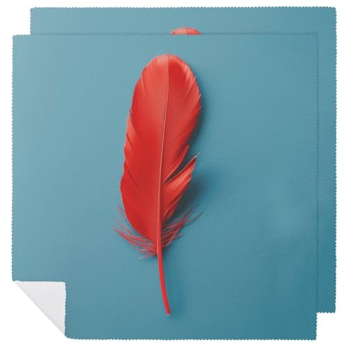 Stoffservietten, saugfähig, 2 Stück, waschbare Servietten, rote Feder, dekorative Stoffserviette, Tischzubehör für Partys, Hochzeiten, Cocktails Stoffservietten, saugfähig, 2 Stück, waschbare Servietten, rote Feder, dekorative Stoffserviette, Tischzubehör für Partys, Hochzeiten, Cocktails von FHECVBN