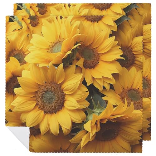 Stoffservietten, saugfähig, 2 Stück, waschbare Servietten, viele Sonnenblumen, dekorative Stoffservietten, Tischzubehör für Partys, Hochzeiten, Cocktails Stoffservietten, saugfähig, 2 Stück, waschbare Servietten, viele Sonnenblumen, dekorative Stoffservietten, Tischzubehör für Partys, Hochzeiten, Cocktails von FHECVBN