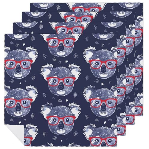 Stoffservietten, saugfähig, 4 Stück, waschbare Servietten, Koala-Kunst-Stil, dekorative Stoffservietten, Tischzubehör für Partys, Hochzeiten, Cocktails Stoffservietten, saugfähig, 4 Stück, waschbare Servietten, Koala-Kunst-Stil, dekorative Stoffservietten, Tischzubehör für Partys, Hochzeiten, Cocktails von FHECVBN