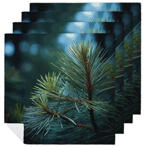 Stoffservietten, saugfähig, 4 Stück, waschbare Servietten, Tannenbaum, grüne Nadeln, dekorative Stoffserviette, Tischzubehör für Partys, Hochzeiten, Cocktails Stoffservietten, saugfähig, 4 Stück, waschbare Servietten, Tannenbaum, grüne Nadeln, dekorative Stoffserviette, Tischzubehör für Partys, Hochzeiten, Cocktails von FHECVBN