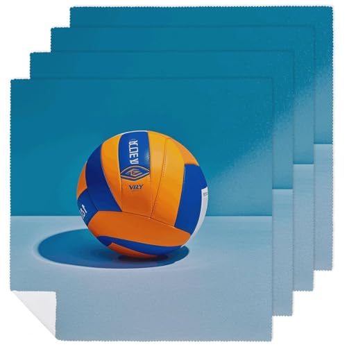 Stoffservietten, saugfähig, 4 Stück, waschbare Servietten, Volleyball, dekorative Stoffservietten, Tischzubehör für Partys, Hochzeiten, Cocktails, 4 Stück Stoffservietten, saugfähig, 4 Stück, waschbare Servietten, Volleyball, dekorative Stoffservietten, Tischzubehör für Partys, Hochzeiten, Cocktails, 4 Stück von FHECVBN