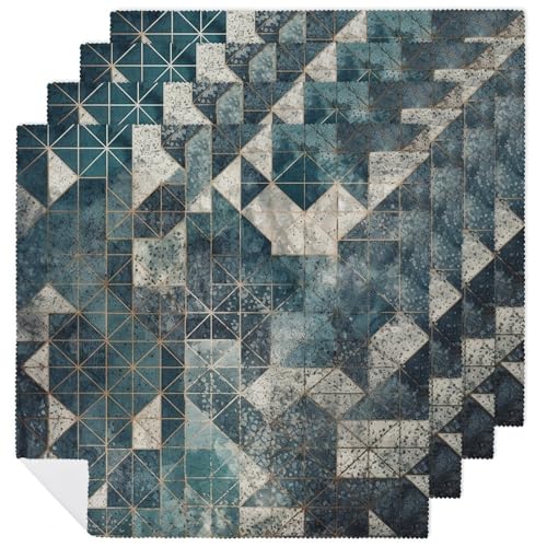Stoffservietten, saugfähig, 4 Stück, waschbare Servietten, blaue und graue Geometrie, dekorative Stoffservietten, Tischzubehör für Partys, Hochzeiten, Cocktails Stoffservietten, saugfähig, 4 Stück, waschbare Servietten, blaue und graue Geometrie, dekorative Stoffservietten, Tischzubehör für Partys, Hochzeiten, Cocktails von FHECVBN