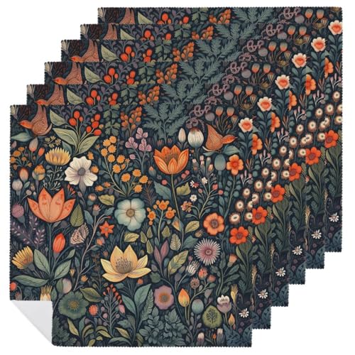 Stoffservietten, saugfähig, 6 Stück, waschbare Servietten, Blumen in vielen Farben, dekorative Stoffservietten, Tischzubehör für Partys, Hochzeiten, Cocktails Stoffservietten, saugfähig, 6 Stück, waschbare Servietten, Blumen in vielen Farben, dekorative Stoffservietten, Tischzubehör für Partys, Hochzeiten, Cocktails von FHECVBN