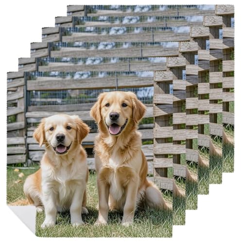 Stoffservietten, saugfähig, 6 Stück, waschbare Servietten, Golden Retriever, Hunde, Welpen, Haustiere, dekorative Stoffserviette, Tischzubehör für Partys, Hochzeiten, Cocktails Stoffservietten, saugfähig, 6 Stück, waschbare Servietten, Golden Retriever, Hunde, Welpen, Haustiere, dekorative Stoffserviette, Tischzubehör für Partys, Hochzeiten, Cocktails von FHECVBN