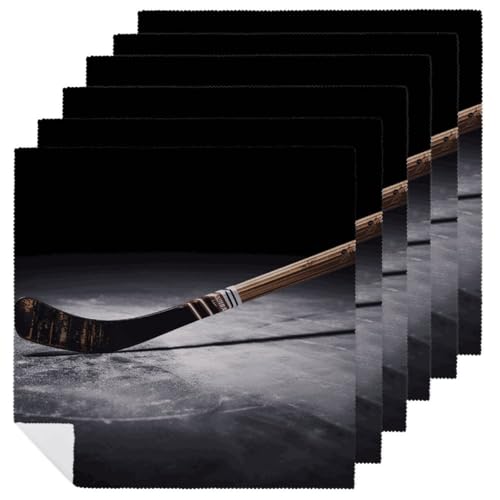 Stoffservietten, saugfähig, 6 Stück, waschbare Servietten, Hockeyschläger, dekorative Stoffservietten, Tischzubehör für Partys, Hochzeiten, Cocktails, 6 Stück Stoffservietten, saugfähig, 6 Stück, waschbare Servietten, Hockeyschläger, dekorative Stoffservietten, Tischzubehör für Partys, Hochzeiten, Cocktails, 6 Stück von FHECVBN