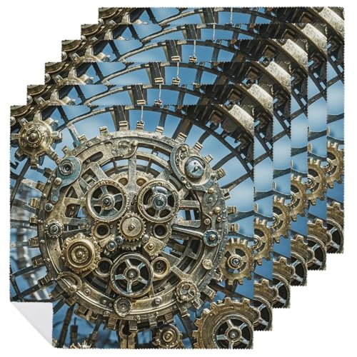Stoffservietten, saugfähig, 6 Stück, waschbare Servietten, coole Steampunk-Zahnräder, dekorative Stoffserviette, Tischzubehör für Partys, Hochzeiten, Cocktails Stoffservietten, saugfähig, 6 Stück, waschbare Servietten, coole Steampunk-Zahnräder, dekorative Stoffserviette, Tischzubehör für Partys, Hochzeiten, Cocktails von FHECVBN