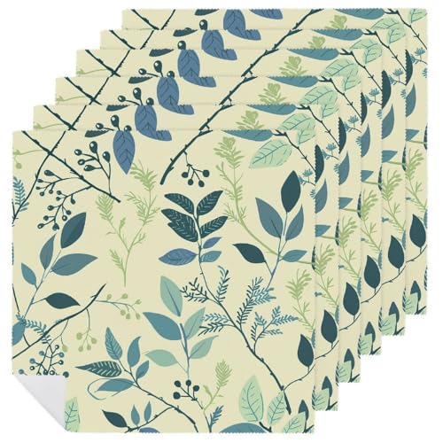 Stoffservietten, saugfähig, 6 Stück, waschbare Servietten, natürlicher Stil, Blumen, dekorative Stoffserviette, Tischzubehör für Partys, Hochzeiten, Cocktails, 6 Stück Stoffservietten, saugfähig, 6 Stück, waschbare Servietten, natürlicher Stil, Blumen, dekorative Stoffserviette, Tischzubehör für Partys, Hochzeiten, Cocktails, 6 Stück von FHECVBN