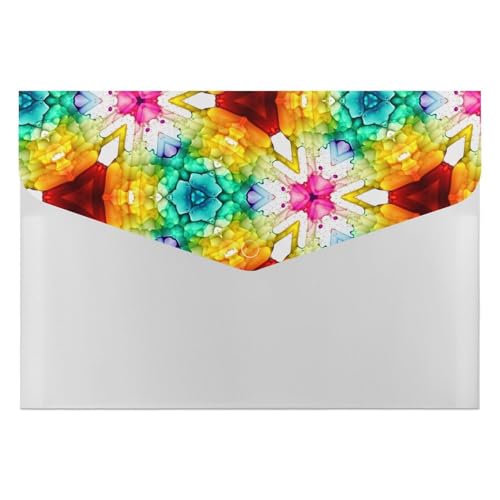 Premium PP-Dokumentenmappe, wasserdicht, mit 6 Taschen und Schnappverschluss, leichte Aufbewahrung für Büro, Schule, Zuhause, Kaleidoskop, Aquarell Premium PP-Dokumentenmappe, wasserdicht, mit 6 Taschen und Schnappverschluss, leichte Aufbewahrung für Büro, Schule, Zuhause, Kaleidoskop, Aquarell von FHEDMN