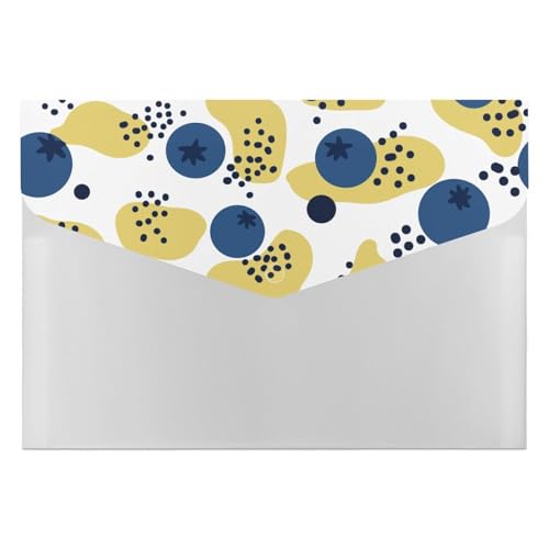 Premium PP-Dokumentenmappe, wasserdichter Aktenordner mit 6 Taschen und Schnappverschluss, leichte Aufbewahrung für Büro/Schule/Zuhause, Blaubeere-Spot-Repeat Premium PP-Dokumentenmappe, wasserdichter Aktenordner mit 6 Taschen und Schnappverschluss, leichte Aufbewahrung für Büro/Schule/Zuhause, Blaubeere-Spot-Repeat von FHEDMN