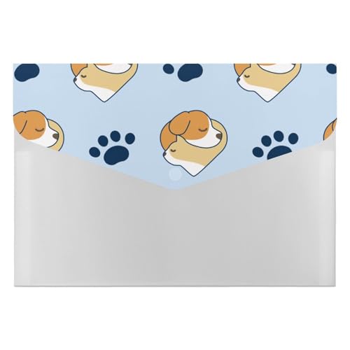 Premium PP-Dokumentenmappe, wasserdichter Aktenordner mit 6 Taschen und Schnappverschluss, leichte Aufbewahrung für Büro/Schule/Zuhause, Hund und Katze Liebe Haustier wiederholen Muster Pfotenabdruck Premium PP-Dokumentenmappe, wasserdichter Aktenordner mit 6 Taschen und Schnappverschluss, leichte Aufbewahrung für Büro/Schule/Zuhause, Hund und Katze Liebe Haustier wiederholen Muster Pfotenabdruck von FHEDMN