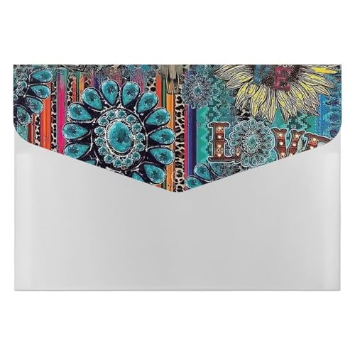 Premium PP-Dokumentenmappe, wasserdichter Aktenordner mit 6 Taschen und Schnappverschluss, leichte Aufbewahrung für Büro/Schule/Zuhause, Leoparden-Sonnenblume, Bullskopf Premium PP-Dokumentenmappe, wasserdichter Aktenordner mit 6 Taschen und Schnappverschluss, leichte Aufbewahrung für Büro/Schule/Zuhause, Leoparden-Sonnenblume, Bullskopf von FHEDMN