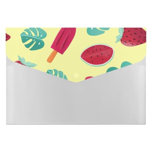 Premium PP-Dokumentenmappe, wasserdichter Aktenordner mit 6 Taschen und Schnappverschluss, leichte Aufbewahrung für Büro/Schule/Zuhause, Wassermelone, Eis am Stiel, Marihuana-Blatt Premium PP-Dokumentenmappe, wasserdichter Aktenordner mit 6 Taschen und Schnappverschluss, leichte Aufbewahrung für Büro/Schule/Zuhause, Wassermelone, Eis am Stiel, Marihuana-Blatt von FHEDMN