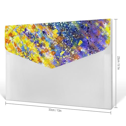 Premium PP-Dokumentenmappe, wasserdichter Aktenordner mit 6 Taschen und Schnappverschluss, leichte Aufbewahrung für Büro/Schule/Zuhause, bunte Tinte von FHEDMN