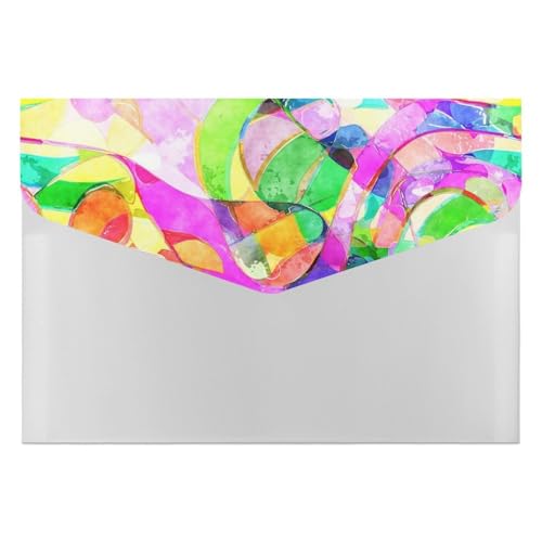 Premium PP-Dokumentenmappe, wasserdichter Aktenordner mit 6 Taschen und Schnappverschluss, leichte Aufbewahrung für Büro/Schule/Zuhause, nahtlos, bunt, dynamisch, warm Premium PP-Dokumentenmappe, wasserdichter Aktenordner mit 6 Taschen und Schnappverschluss, leichte Aufbewahrung für Büro/Schule/Zuhause, nahtlos, bunt, dynamisch, warm von FHEDMN