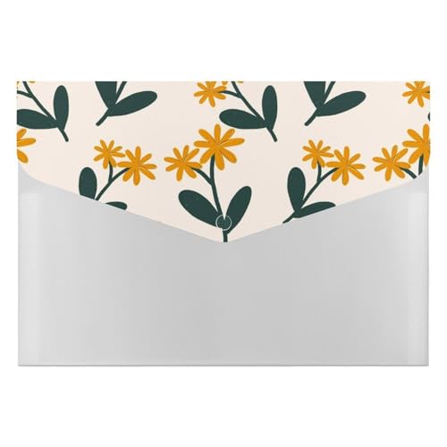Premium PP Dokumentenmappe | Wasserdichter Aktenordner mit 6 Taschen & Schnappverschluss | Leichte Aufbewahrung für Büro/Schule/Zuhause | Gelbe Blume Premium PP Dokumentenmappe | Wasserdichter Aktenordner mit 6 Taschen & Schnappverschluss | Leichte Aufbewahrung für Büro/Schule/Zuhause | Gelbe Blume von FHEDMN
