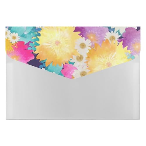 Premium PP Dokumentenmappe | Wasserdichter Aktenordner mit 6 Taschen & Schnappverschluss | Leichte Aufbewahrung für Büro/Schule/Zuhause | Helle Blumen Premium PP Dokumentenmappe | Wasserdichter Aktenordner mit 6 Taschen & Schnappverschluss | Leichte Aufbewahrung für Büro/Schule/Zuhause | Helle Blumen von FHEDMN