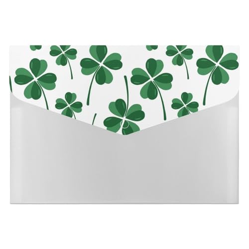 Premium PP Dokumentenmappe | Wasserdichter Aktenordner mit 6 Taschen & Schnappverschluss | Leichte Aufbewahrung für Büro/Schule/Zuhause | Kleeblatt, grüne Blätter, St. Patrick's Day Premium PP Dokumentenmappe | Wasserdichter Aktenordner mit 6 Taschen & Schnappverschluss | Leichte Aufbewahrung für Büro/Schule/Zuhause | Kleeblatt, grüne Blätter, St. Patrick's Day von FHEDMN