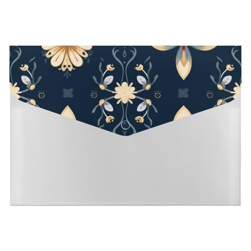 Premium PP Dokumentenmappe | Wasserdichter Datei-Organizer mit 6 Taschen & Schnappverschluss | Leichte Aufbewahrung für Büro/Schule/Zuhause | Blumen, KI-Malerei von FHEDMN