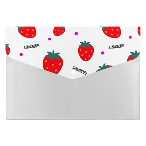 Premium PP Dokumentenmappe | Wasserdichter Datei-Organizer mit 6 Taschen & Schnappverschluss | Leichte Aufbewahrung für Büro/Schule/Zuhause | Erdbeere, Obstmuster Premium PP Dokumentenmappe | Wasserdichter Datei-Organizer mit 6 Taschen & Schnappverschluss | Leichte Aufbewahrung für Büro/Schule/Zuhause | Erdbeere, Obstmuster von FHEDMN