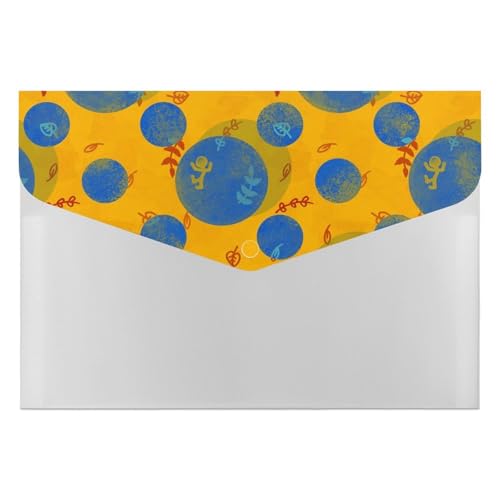 Premium PP Dokumentenmappe | Wasserdichter Datei-Organizer mit 6 Taschen & Schnappverschluss | Leichte Aufbewahrung für Büro/Schule/Zuhause | Herbst, gefallene Blätter, Bösewichte, Tupfen von FHEDMN