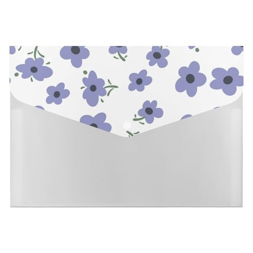 Premium PP Dokumentenmappe | Wasserdichter Datei-Organizer mit 6 Taschen & Schnappverschluss | Leichte Aufbewahrung für Büro/Schule/Zuhause | Lila Blumen, Damenbekleidung, Röcke von FHEDMN