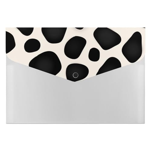 Premium PP Dokumentenmappe | Wasserdichter Datei-Organizer mit 6 Taschen & Schnappverschluss | Leichte Aufbewahrung für Büro/Schule/Zuhause | Tierdruck, Kuhdruck, Punkte, Schwarz und Weiß Premium PP Dokumentenmappe | Wasserdichter Datei-Organizer mit 6 Taschen & Schnappverschluss | Leichte Aufbewahrung für Büro/Schule/Zuhause | Tierdruck, Kuhdruck, Punkte, Schwarz und Weiß von FHEDMN