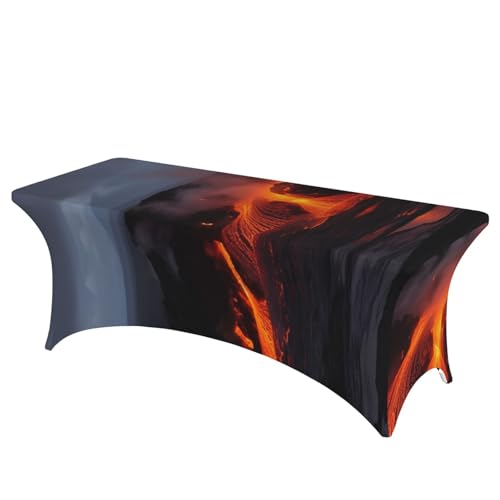 FHEDVBN Kilauea Vulkan-Tischdecke, 1,8 m, Stretch-Spandex-Tischdecke für rechteckige Passform, dekorative Tischdecke, für drinnen und draußen, waschbar, Tischdecke für Veranstaltungen, Hochzeiten FHEDVBN Kilauea Vulkan-Tischdecke, 1,8 m, Stretch-Spandex-Tischdecke für rechteckige Passform, dekorative Tischdecke, für drinnen und draußen, waschbar, Tischdecke für Veranstaltungen, Hochzeiten von FHEDVBN