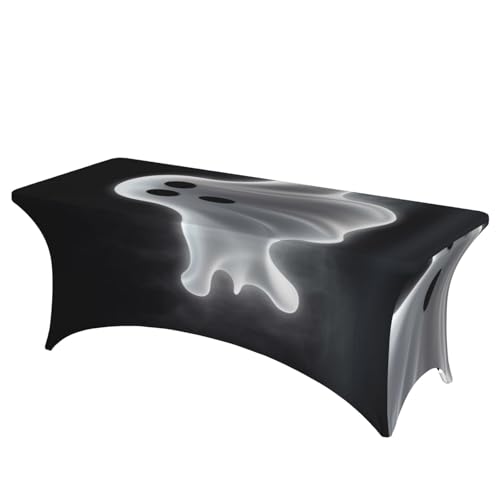 FHEDVBN Stretch-Spandex-Tischdecke, 1,8 m, Schwarz und Halloween-Geister-Tischdecke für rechteckige Passform, dekorative Tischdecke, für drinnen und draußen, waschbar, Tischdecke für Veranstaltungen FHEDVBN Stretch-Spandex-Tischdecke, 1,8 m, Schwarz und Halloween-Geister-Tischdecke für rechteckige Passform, dekorative Tischdecke, für drinnen und draußen, waschbar, Tischdecke für Veranstaltungen von FHEDVBN