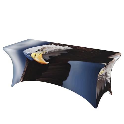 FHEDVBN Stretch-Spandex-Tischdecke, Adler-Tischdecke für rechteckige Passform, dekorative Tischdecke, für drinnen und draußen, waschbar, für Veranstaltungen, Hochzeiten, Partys von FHEDVBN