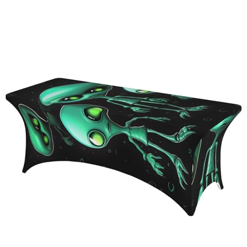FHEDVBN Stretch-Spandex-Tischdecke, Alien-Tischdecke für rechteckige Passform, dekorative Tischdecke, für drinnen und draußen, waschbar, Tischdecke für Veranstaltungen, Hochzeiten, Partys FHEDVBN Stretch-Spandex-Tischdecke, Alien-Tischdecke für rechteckige Passform, dekorative Tischdecke, für drinnen und draußen, waschbar, Tischdecke für Veranstaltungen, Hochzeiten, Partys von FHEDVBN