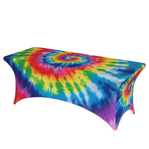 FHEDVBN Stretch-Spandex-Tischdecke, Batik-Tischdecke für rechteckige Passform, dekorative Tischdecke, für drinnen und draußen, waschbar, Tischdecke für Veranstaltungen, Hochzeiten, Partys FHEDVBN Stretch-Spandex-Tischdecke, Batik-Tischdecke für rechteckige Passform, dekorative Tischdecke, für drinnen und draußen, waschbar, Tischdecke für Veranstaltungen, Hochzeiten, Partys von FHEDVBN