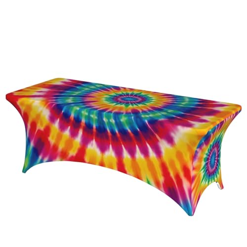 FHEDVBN Stretch-Spandex-Tischdecke, Batikmuster, Tischdecke für rechteckige Passform, dekorative Tischdecke, für drinnen und draußen, waschbar, Tischdecke für Veranstaltungen, Hochzeiten, Partys FHEDVBN Stretch-Spandex-Tischdecke, Batikmuster, Tischdecke für rechteckige Passform, dekorative Tischdecke, für drinnen und draußen, waschbar, Tischdecke für Veranstaltungen, Hochzeiten, Partys von FHEDVBN