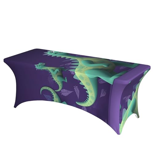 FHEDVBN Stretch-Spandex-Tischdecke, Cartoon-Dinosaurier-Tischdecke für rechteckige Passform, dekorative Tischdecke, für drinnen und draußen, waschbar, für Veranstaltungen, Hochzeiten, Partys FHEDVBN Stretch-Spandex-Tischdecke, Cartoon-Dinosaurier-Tischdecke für rechteckige Passform, dekorative Tischdecke, für drinnen und draußen, waschbar, für Veranstaltungen, Hochzeiten, Partys von FHEDVBN