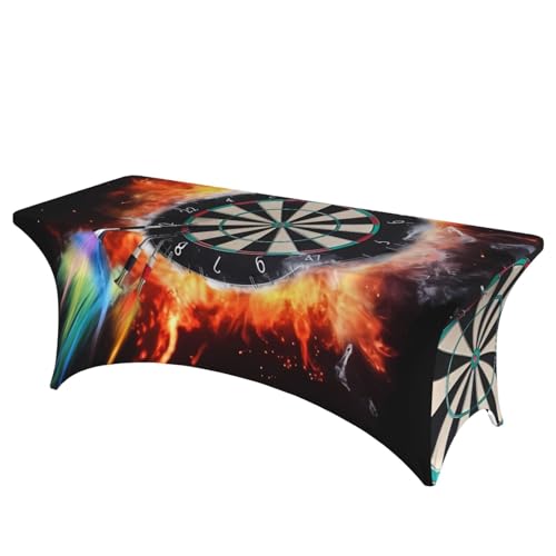 FHEDVBN Stretch-Spandex-Tischdecke, Dartscheiben-Tischdecke für rechteckige Passform, dekorative Tischdecke, für drinnen und draußen, waschbar, für Veranstaltungen, Hochzeiten, Partys FHEDVBN Stretch-Spandex-Tischdecke, Dartscheiben-Tischdecke für rechteckige Passform, dekorative Tischdecke, für drinnen und draußen, waschbar, für Veranstaltungen, Hochzeiten, Partys von FHEDVBN