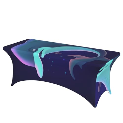 FHEDVBN Stretch-Spandex-Tischdecke, Delfin-Tischdecke für rechteckige Passform, dekorative Tischdecke, für drinnen und draußen, waschbar, für Veranstaltungen, Hochzeiten, Partys FHEDVBN Stretch-Spandex-Tischdecke, Delfin-Tischdecke für rechteckige Passform, dekorative Tischdecke, für drinnen und draußen, waschbar, für Veranstaltungen, Hochzeiten, Partys von FHEDVBN