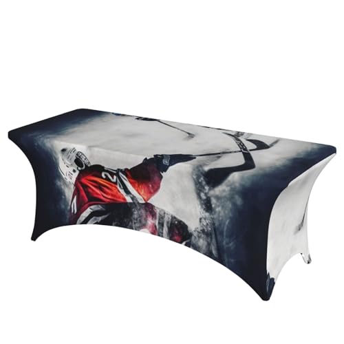FHEDVBN Stretch-Spandex-Tischdecke, Eishockey-Kunst-Tischdecke für rechteckige Passform, dekorative Tischdecke, für drinnen und draußen, waschbar, für Veranstaltungen, Hochzeiten, Partys FHEDVBN Stretch-Spandex-Tischdecke, Eishockey-Kunst-Tischdecke für rechteckige Passform, dekorative Tischdecke, für drinnen und draußen, waschbar, für Veranstaltungen, Hochzeiten, Partys von FHEDVBN