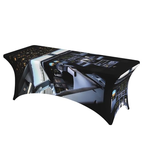 FHEDVBN Stretch-Spandex-Tischdecke, Flugzeug-Cockpit-Tischdecke für rechteckige Passform, dekorative Tischdecke, für drinnen und draußen, waschbar, Tischdecke für Veranstaltungen, Hochzeiten, Partys FHEDVBN Stretch-Spandex-Tischdecke, Flugzeug-Cockpit-Tischdecke für rechteckige Passform, dekorative Tischdecke, für drinnen und draußen, waschbar, Tischdecke für Veranstaltungen, Hochzeiten, Partys von FHEDVBN