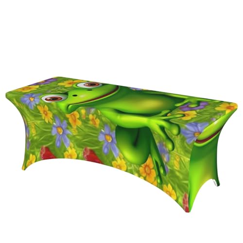 FHEDVBN Stretch-Spandex-Tischdecke, Frosch-Tischdecke für rechteckige Passform, dekorative Tischdecke, für drinnen und draußen, waschbar, Tischdecke für Veranstaltungen, Hochzeiten, Partys FHEDVBN Stretch-Spandex-Tischdecke, Frosch-Tischdecke für rechteckige Passform, dekorative Tischdecke, für drinnen und draußen, waschbar, Tischdecke für Veranstaltungen, Hochzeiten, Partys von FHEDVBN