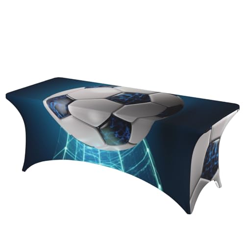 FHEDVBN Stretch-Spandex-Tischdecke, Fußball-Sportball-Tischdecke für rechteckige Passform, dekorative Tischdecke, für drinnen und draußen, waschbar, für Veranstaltungen, Hochzeiten, Partys FHEDVBN Stretch-Spandex-Tischdecke, Fußball-Sportball-Tischdecke für rechteckige Passform, dekorative Tischdecke, für drinnen und draußen, waschbar, für Veranstaltungen, Hochzeiten, Partys von FHEDVBN