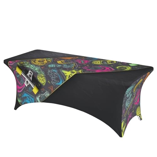 FHEDVBN Stretch-Spandex-Tischdecke, Graffiti-Skateboard-Tischdecke für rechteckige Passform, dekorative Tischdecke, für drinnen und draußen, waschbar, für Veranstaltungen, Hochzeiten, Partys FHEDVBN Stretch-Spandex-Tischdecke, Graffiti-Skateboard-Tischdecke für rechteckige Passform, dekorative Tischdecke, für drinnen und draußen, waschbar, für Veranstaltungen, Hochzeiten, Partys von FHEDVBN