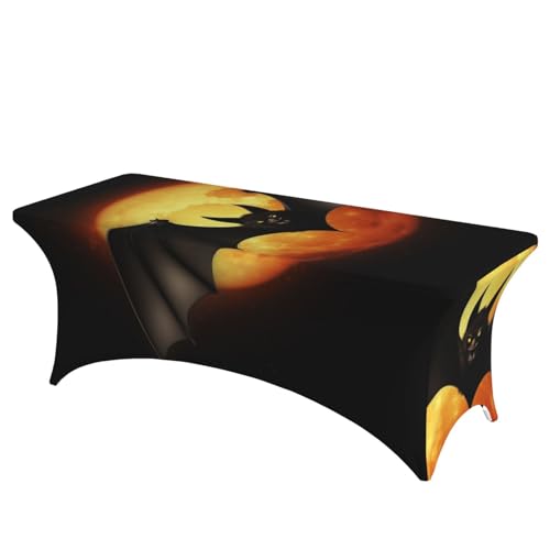 FHEDVBN Stretch-Spandex-Tischdecke, Halloween-Fledermaus-Tischdecke für rechteckige Passform, dekorative Tischdecke, für drinnen und draußen, waschbar, für Veranstaltungen, Hochzeiten, Partys FHEDVBN Stretch-Spandex-Tischdecke, Halloween-Fledermaus-Tischdecke für rechteckige Passform, dekorative Tischdecke, für drinnen und draußen, waschbar, für Veranstaltungen, Hochzeiten, Partys von FHEDVBN