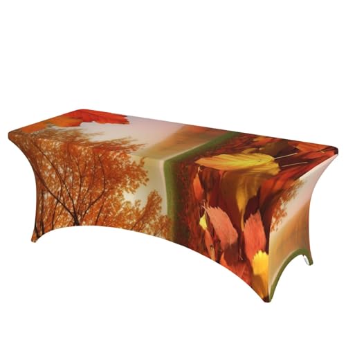 FHEDVBN Stretch-Spandex-Tischdecke, Herbst-Tischdecke für rechteckige Passform, dekorative Tischdecke, für drinnen und draußen, waschbar, Tischdecke für Veranstaltungen, Hochzeiten, Partys FHEDVBN Stretch-Spandex-Tischdecke, Herbst-Tischdecke für rechteckige Passform, dekorative Tischdecke, für drinnen und draußen, waschbar, Tischdecke für Veranstaltungen, Hochzeiten, Partys von FHEDVBN