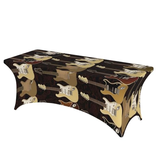 FHEDVBN Stretch-Spandex-Tischdecke, Kunst-Gitarren-Muster, Tischdecke für rechteckige Passform, dekorative Tischdecke, für drinnen und draußen, waschbar, Tischdecke für Veranstaltungen, Hochzeiten FHEDVBN Stretch-Spandex-Tischdecke, Kunst-Gitarren-Muster, Tischdecke für rechteckige Passform, dekorative Tischdecke, für drinnen und draußen, waschbar, Tischdecke für Veranstaltungen, Hochzeiten von FHEDVBN