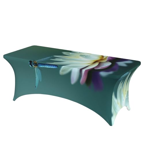 FHEDVBN Stretch-Spandex-Tischdecke, Libelle mit Seerose, rechteckig, dekorative Tischdecke, für drinnen und draußen, waschbar, für Veranstaltungen, Hochzeiten, Partys FHEDVBN Stretch-Spandex-Tischdecke, Libelle mit Seerose, rechteckig, dekorative Tischdecke, für drinnen und draußen, waschbar, für Veranstaltungen, Hochzeiten, Partys von FHEDVBN