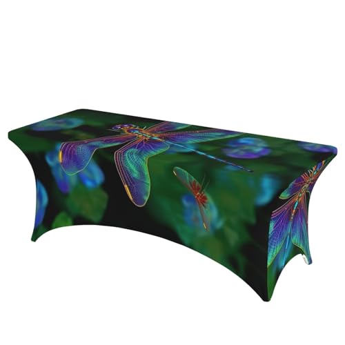 FHEDVBN Stretch-Spandex-Tischdecke, Libellen-Tischdecke für rechteckige Passform, dekorative Tischdecke, für drinnen und draußen, waschbar, für Veranstaltungen, Hochzeiten, Partys FHEDVBN Stretch-Spandex-Tischdecke, Libellen-Tischdecke für rechteckige Passform, dekorative Tischdecke, für drinnen und draußen, waschbar, für Veranstaltungen, Hochzeiten, Partys von FHEDVBN