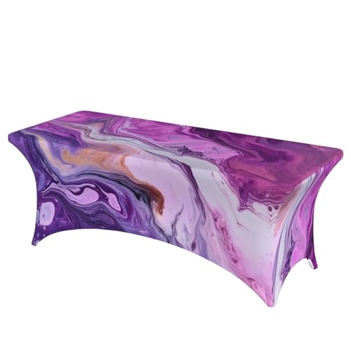 FHEDVBN Stretch-Spandex-Tischdecke, Marmor, violett, bunte Tischdecke für rechteckige Passform, dekorative Tischdecke, für drinnen und draußen, waschbar, Tischdecke für Veranstaltungen, Hochzeiten FHEDVBN Stretch-Spandex-Tischdecke, Marmor, violett, bunte Tischdecke für rechteckige Passform, dekorative Tischdecke, für drinnen und draußen, waschbar, Tischdecke für Veranstaltungen, Hochzeiten von FHEDVBN