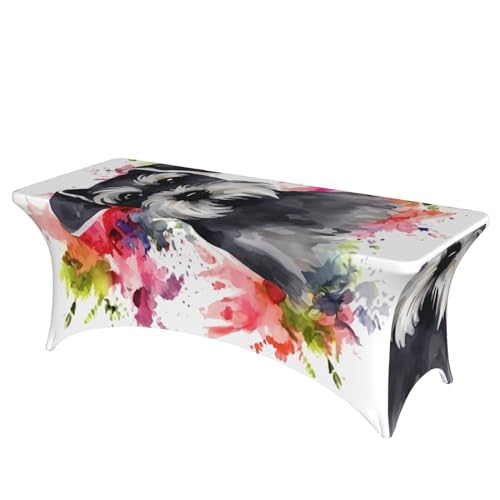 FHEDVBN Stretch-Spandex-Tischdecke, Schnauzer-Tischdecke für rechteckige Passform, dekorative Tischdecke, für drinnen und draußen, waschbar, für Veranstaltungen, Hochzeiten, Partys FHEDVBN Stretch-Spandex-Tischdecke, Schnauzer-Tischdecke für rechteckige Passform, dekorative Tischdecke, für drinnen und draußen, waschbar, für Veranstaltungen, Hochzeiten, Partys von FHEDVBN